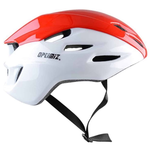 Fahrradhelm Optimiz M/F – Rot – Race Aero – Seitenansicht