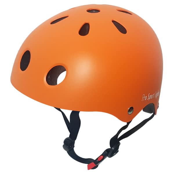 Children's bicycle helmet with matte orange color