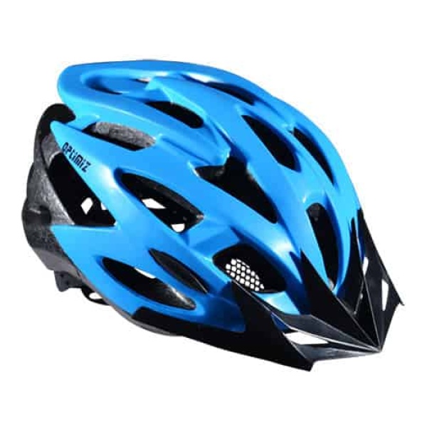Optimiz Cycling Helmet Men/Women - Matte Blue top view with sun visor