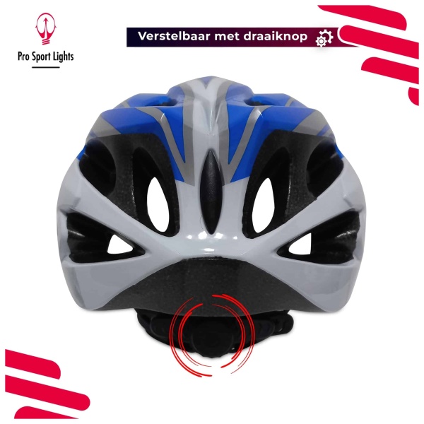 Cycling helmet Pro Sport Lights MV - White-Blue - ML with adjustable size