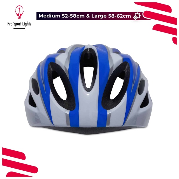 Cycling helmet Pro Sport Lights MV - White-Blue - ML Front