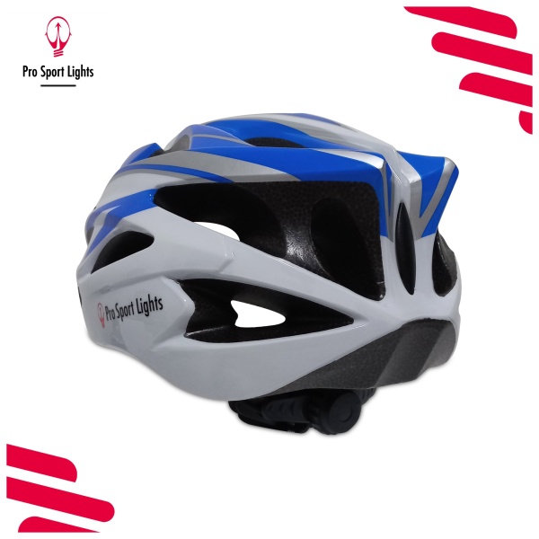 Cycling helmet Pro Sport Lights MV - White-Blue - ML Angled back