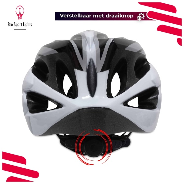 Cycling helmet Men/Women - White/Black back with adjustment knob
