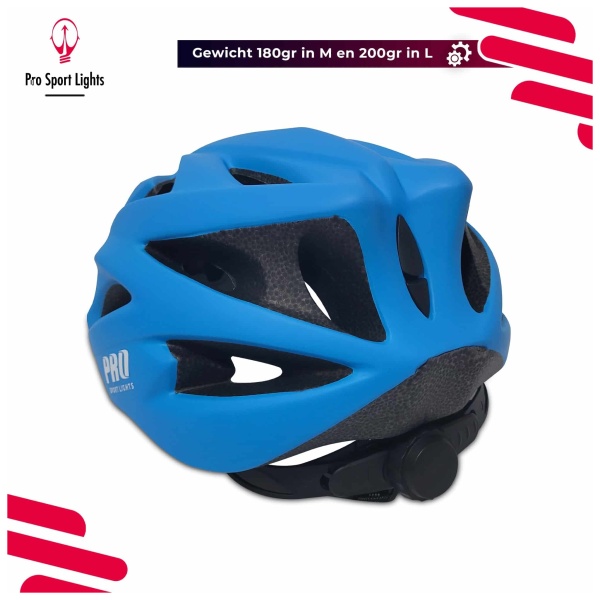 Fahrradhelm Pro Sport Ligths Herren-Damen - mattblaue hintere Diagonale