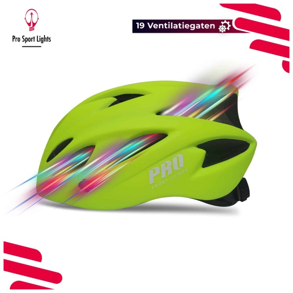 Fahrradhelm Pro Sport Lights Herren/Damen Flashy Yellow/Green Aero