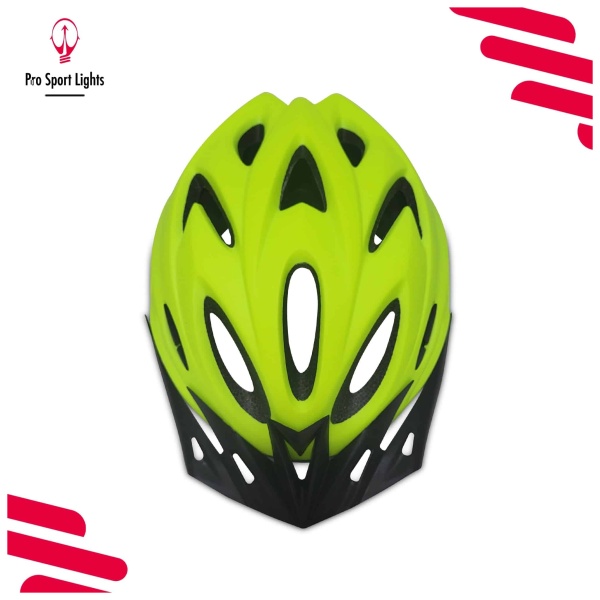 Cycling helmet Pro Sport Lights Men/Women Flashy Yellow/Green top with sun visor