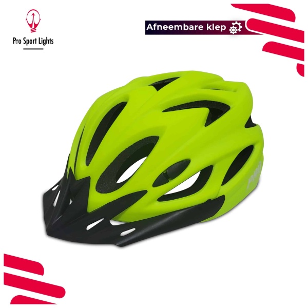 Cycling helmet Pro Sport Lights Men/Women Flashy Yellow/Green sloping top with sun visor