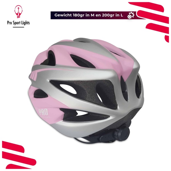 Bicycle Helmet Women - Matte Pink-Gray - Rear view
