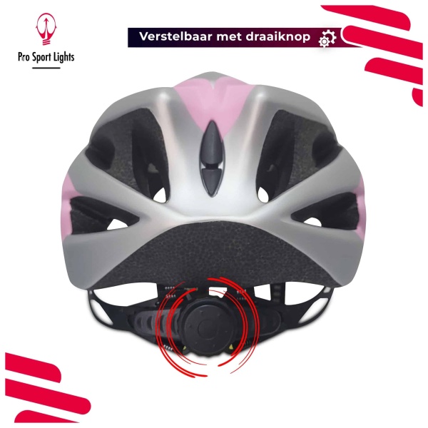 Bicycle Helmet Women - Matte Pink-Gray - rear view adjustable size