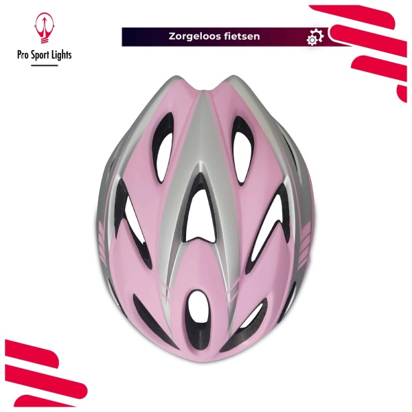 Bicycle Helmet Women - Matte Pink-Gray - top view