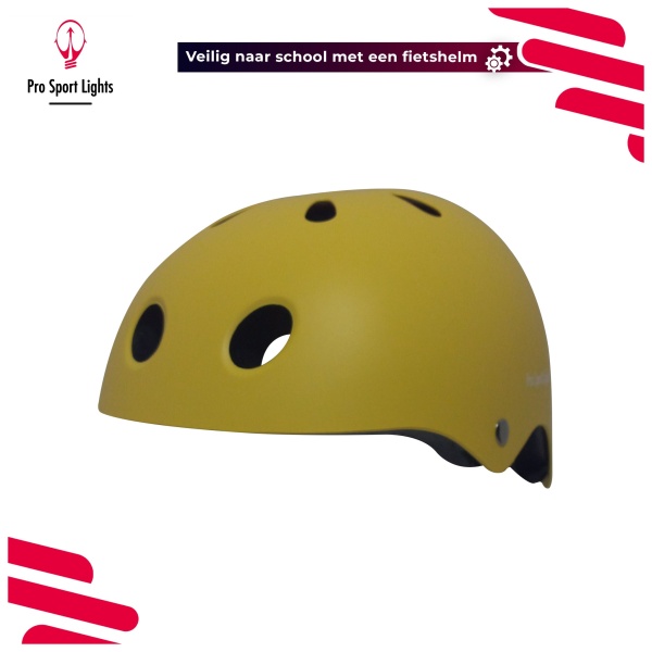 Children's bicycle helmet yellow side 03
