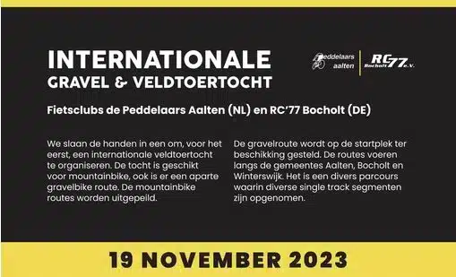 Internationale Gravel en Veldtoertocht De Peddelaars banner