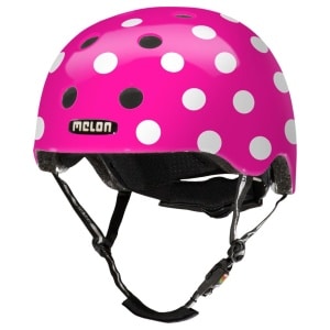 Melon Children's Bicycle Helmet Urban Style - pink with white dots