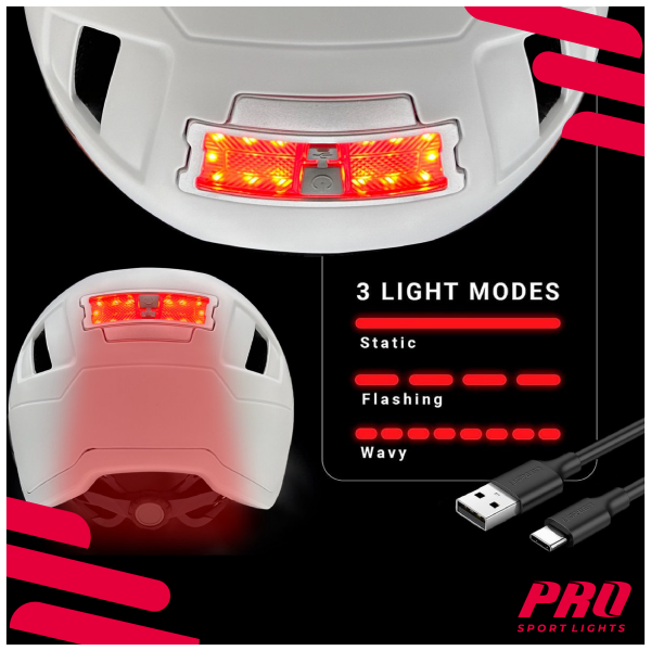 Pro Sport Lights Pedelec Fietshelm NTA 8776 - Wit achterlicht