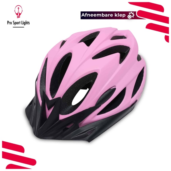 Fahrradhelm Damen Pro Sport Lights - Pink mit Sonnenblende