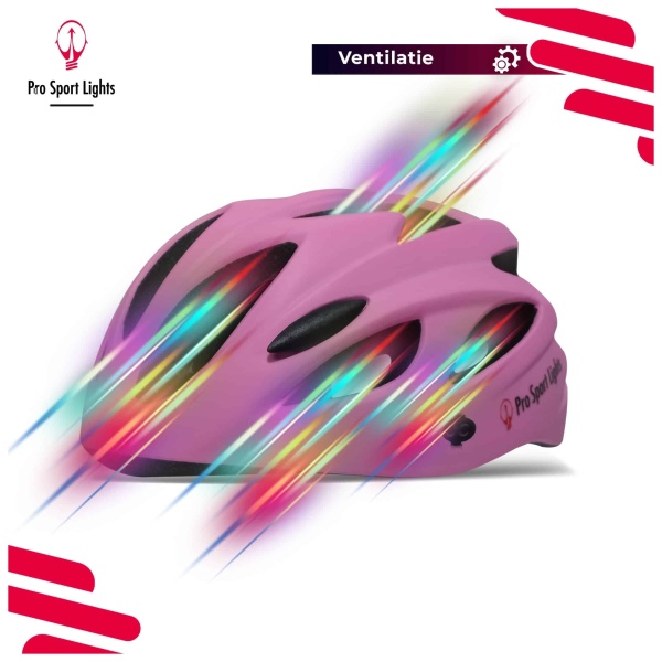 Fietshelm Dames Pro Sport Lights - Roze aerodynamisch