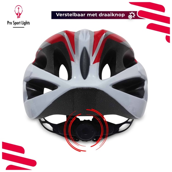 Cycling helmet Women-men white-red rear adjustable size