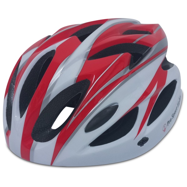 Bicycle helmet Women-men white-red All-round - front slanted