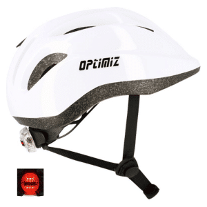Children's bicycle helmet optimiz white with rear light