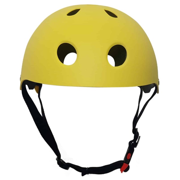 Children's bicycle helmet with matte yellow front