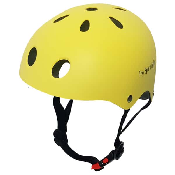 Children's bicycle helmet with matte yellow side