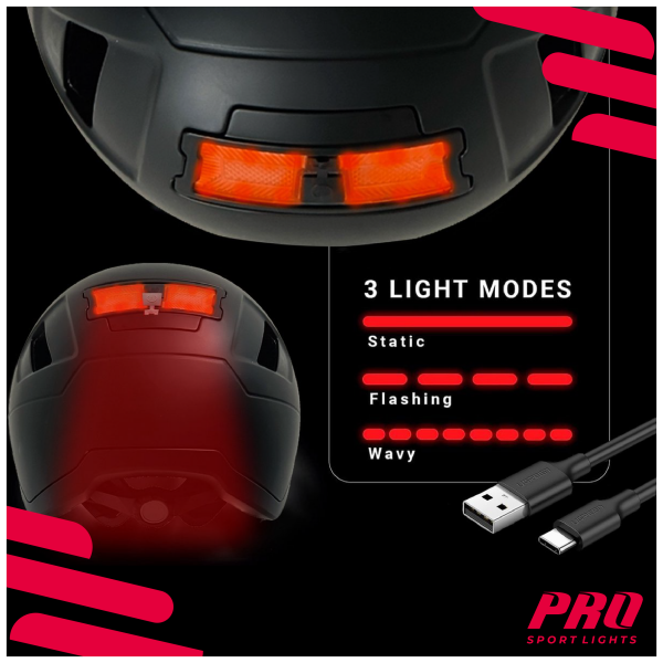 Casque de vélo Pro Sport Lights Pedelec NTA 8776 - Feu arrière noir