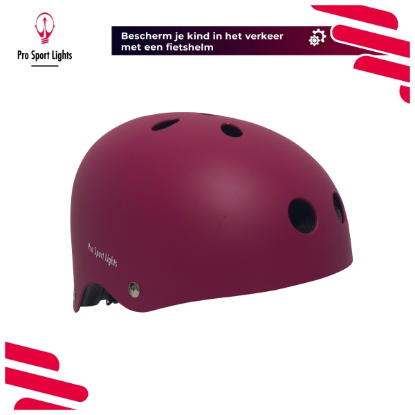 Children's bicycle helmet Pink red diagonal front