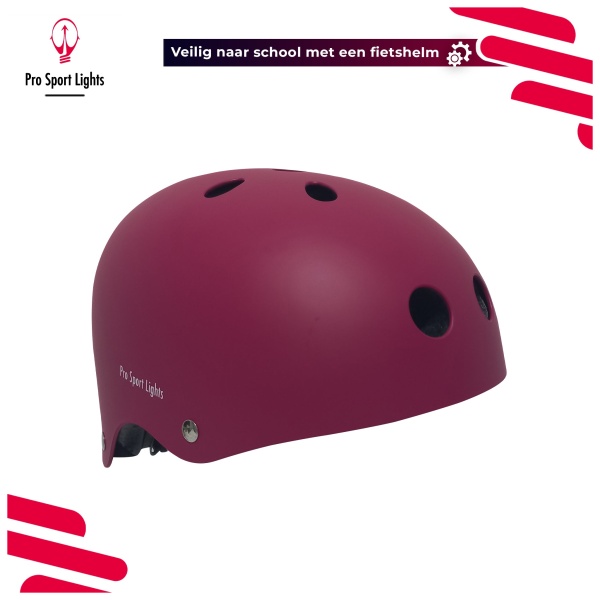 Children's bicycle helmet Pink red diagonal front