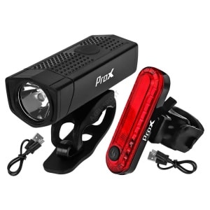 ProX LED-Fahrradlicht-Set, 300 L & Rücklicht