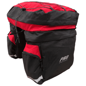 Pro Sport Lights Double bicycle bag, 46L Black/Red