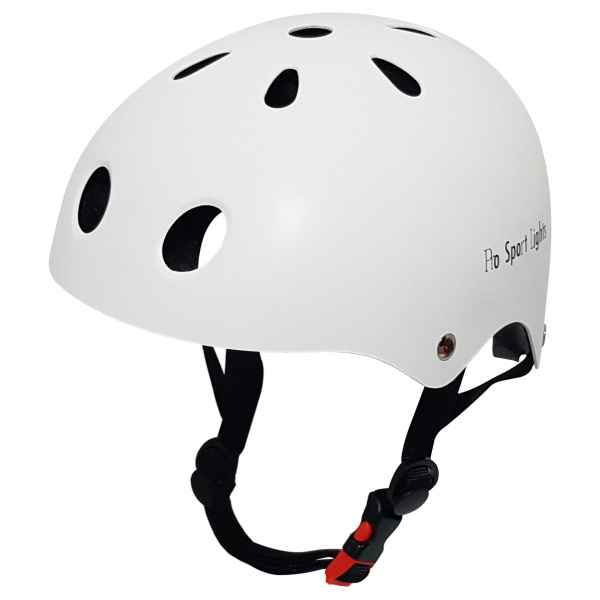 Children's bicycle helmet with matte color white - skate helmet