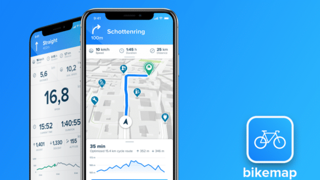 Bikemap Fietsapp mobile screens