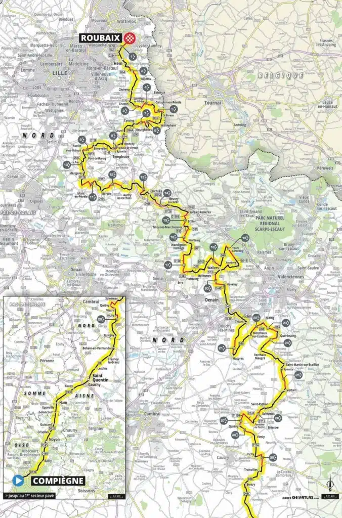 Paris-Roubaix 2024 course