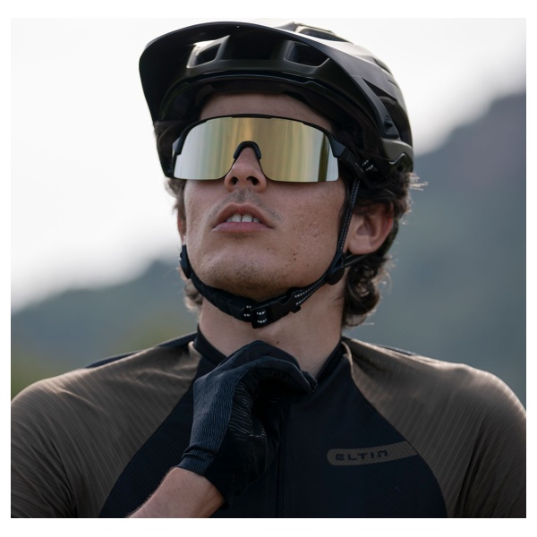 Eltin Forest fietsbril mat zwart - goud vooraanzicht man