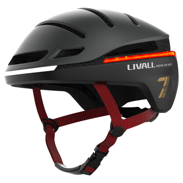 Livall EVO 21 Smart fietshelm zwart zijkant links