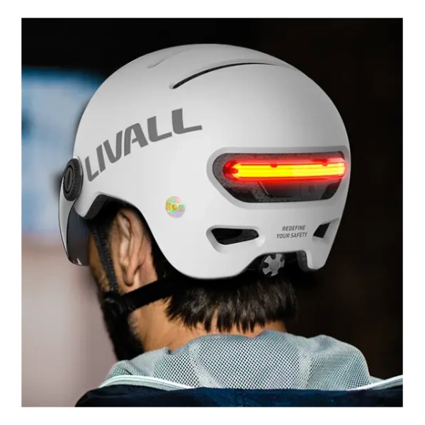 Livall Speedpedelec helm L23 wit achterkant