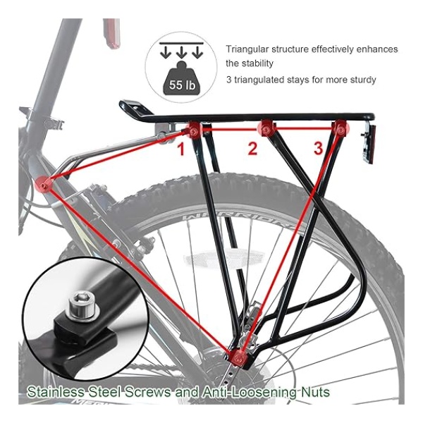 MTB Bagagedrager tot 25kg met bagagenet montage