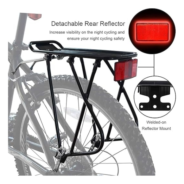 MTB Bagagedrager tot 25kg met bagagenet reflector