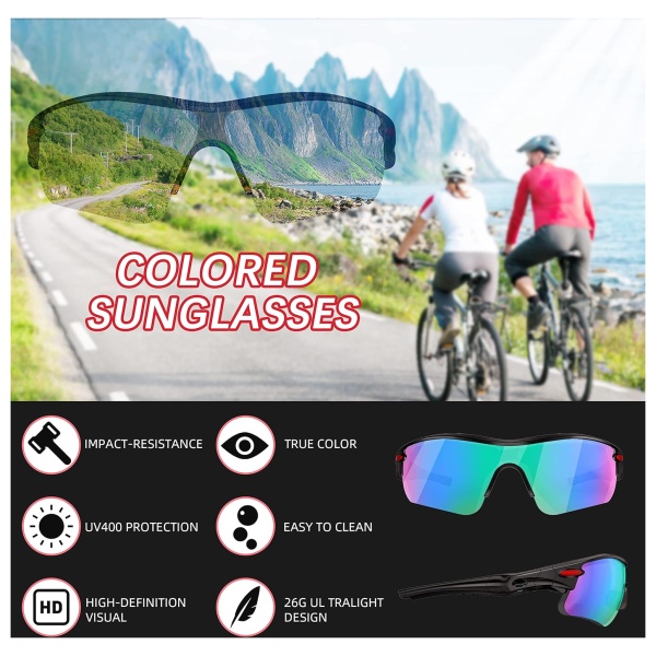 Windacer HD Gepolariseerde Fietspbril gekleurde lens B0CBMRYDYW