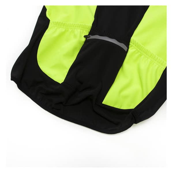 Thermal softshell fleece cycling jacket with reflective stripes detail backpack